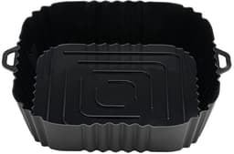 2 stuks Geschikt voor AirFryerSilicone Pot lucht bakpot silicone bakplaat lucht bakpot lade - zwart — thumbnail 1
