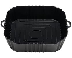 2 stuks Geschikt voor AirFryerSilicone Pot lucht bakpot silicone bakplaat lucht bakpot lade - zwart