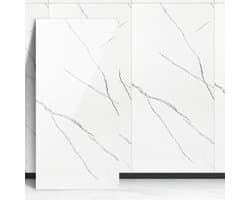 60x120cm PVC wandpaneel - Marmer plaat - Badkamer paneel - Marmerlook - Renovatiepaneel - Paneel - TV paneel - Televisie paneel - Douchewand - Douchepaneel - Keukenpaneel - Keukenwand - Wit - 2.88㎡
