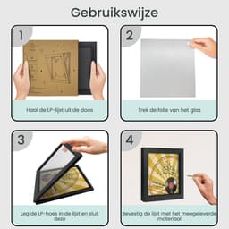 Purepeak LP Lijst - Vinyl Wissellijst - LP Houder aan de Muur - Zwart — thumbnail 2
