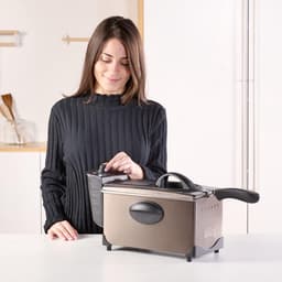 Elektrische Friteuse 2100W met 3L Inhoud, Temperatuurselectie en Geurfilter - Roestvrij Staal, Eenvoudig te Reinigen en Vaatwasmachinebestendig — thumbnail 5