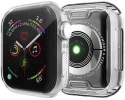 By Qubix - Siliconen case (volledig beschermd) 44mm - Zilver - Geschikt voor Apple watch 44mm hoesje - screenprotector - Bescherming iWatch - Bescherm hoesje