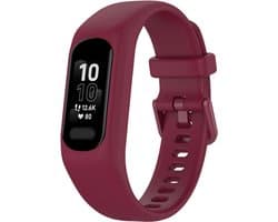 Siliconen Smartwatch bandje - Geschikt voor Garmin Vivosmart 5 siliconen bandje - bordeaux - Strap-it Horlogeband / Polsband / Armband