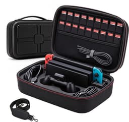 Fokelyi Case Geschikt voor Nintendo Switch OLED - Grote Opbergtas Voor Console & Controllers - Opbergtas Voor Alle Accessoires- Waterdicht & Schokbestendig - Hoesje Zwart — thumbnail 1