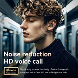 Open-ear clip-on koptelefoon Draadloze Bluetooth 5.4 sportoortjes Voorzien van draadloze LED touch waterdichte in-ear oordopjes Geschikt voor tablet, computer, Android/iOS telefoon (zwart) — thumbnail 3