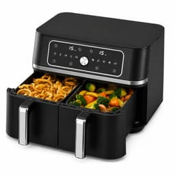 Dubbele Airfryer 9L – 2 x 4,5L – Dual Zone – 10 Voorgeprogrammeerde Programma’s – Digitale Bediening – Instelbare Temperatuur — thumbnail 1
