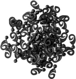 50 stuks gordijnrailhaken, kunststof haken, soepel glijdende gordijnrails voor buiten, praktische woonaccessoires, hotels, gordijnen (zwart) — thumbnail 1