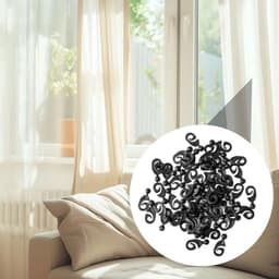 50 stuks gordijnrailhaken, kunststof haken, soepel glijdende gordijnrails voor buiten, praktische woonaccessoires, hotels, gordijnen (zwart) — thumbnail 4