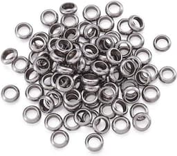 100 stuks roestvrijstalen ringafstandskralen van 4 x 15 mm met 2 mm gat, metalen stopkralen voor sieraden maken, duurzaam en stevig materiaal — thumbnail 1