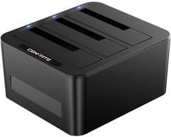 Thijox - 3 Bay Harde Schijf Docking Station voor 3.5 inch SATA HDD/SSD - USB 3.0 - Externe Opslagoplossing - Ideaal voor Back-up en Gegevensoverdracht