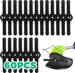 SnelShoppen - Pack van 60 Vervangbladen voor Grastrimmer 14 cm - Duurzame Plastic Messen voor Tuin Onderhoud - Ideaal voor Accu Grasmaaier, Zwart — thumbnail 1
