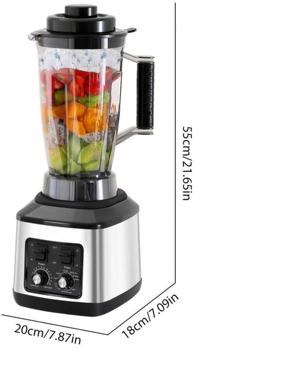 Multifunctionele Keukenmachine – Blender – Food Processor – Sapmaker – IJscrusher – Grote Inhoud 3L+1,5L+0,5L – Krachtige 9500W Motor – Stille Frequentie Technologie — afbeelding 1