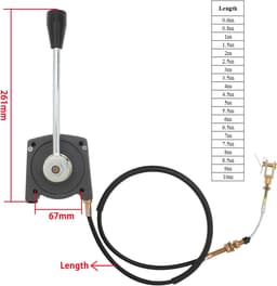 SnelShoppen - Universele Throttle Lever voor Tractor, Grasmaaier, Graafmachine, Boot - Zijmontage met 1,5m Kabel - Hoogwaardige Throttle Kabel voor Bu — thumbnail 4