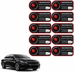 SnelShoppen - 10x Waarschuwingsstickers Dashcam voor Auto, Veiligheid, Camera Registratie, Statistische Stickers, Videobewaking, Ramen Stickers voor V — thumbnail 1
