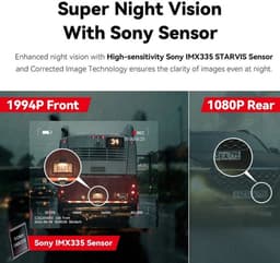 Dashcam voor Auto - Dash Cam - Dual Car Camera - 1944P HD - WiFi - Voor & Achter - 24H Parkeerbeveiliging - D²save Opslag - Zonder Geheugenkaart — thumbnail 5