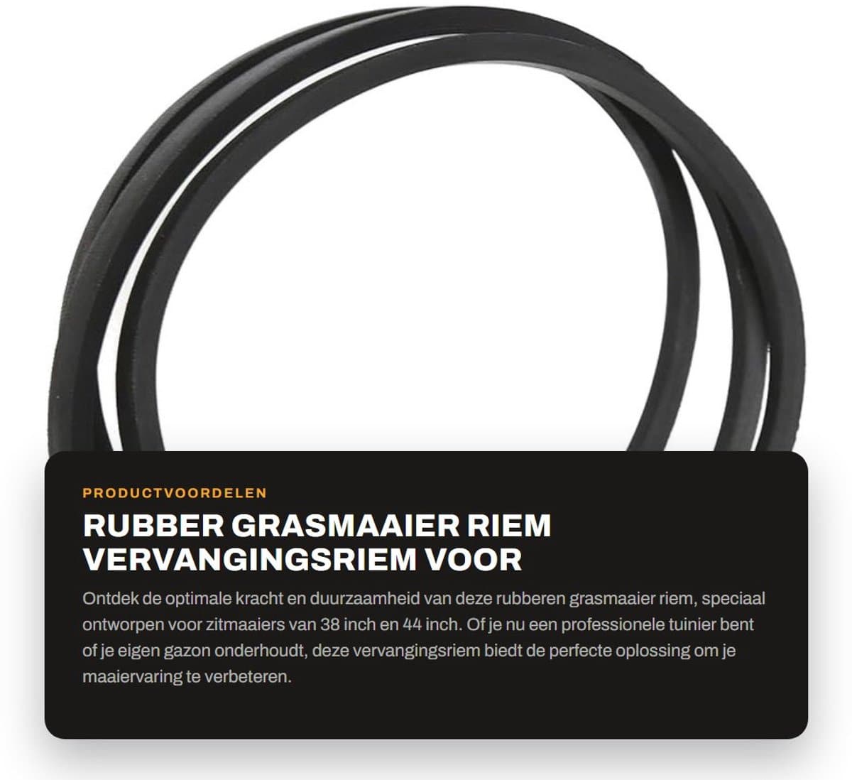 Dailygoods- Grasmaaier Riem Rubber 223,5 cm - Vervanging voor 38/44 inch Zitmaaiers - OEM 4L880/144200/131290 - 1/2 inch Breedte - Duurzaam Materiaal - Maaier Riem — afbeelding 1