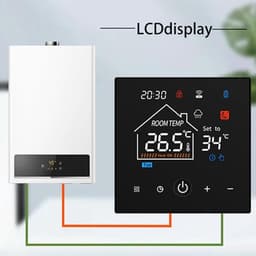 Slimme Thermostaat - Digitale Kamerthermostaat - Energie Besparen - App Bediening - 86x86x24mm - Zwart — thumbnail 3