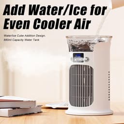 Airconditioner Ventilator - Draagbare Koeler - Persoonlijk Comfort - Verstelbare Windsnelheden - 16x16x16 cm - Wit — thumbnail 4