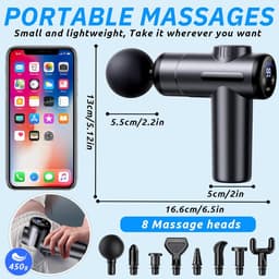 Massagepistool - Spierontspanning Apparaat - Spierherstel Bevorderen - 99 standen LCD Touchscreen - 165 cm hoog - Grijs — thumbnail 2