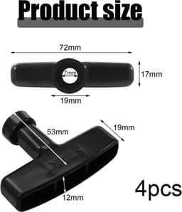 SnelShoppen - Set van 4 Grasmaaier Handgrepen, Start Hulp, Grasmaaier Handvat, Kettingzaag, Grastrimmer, Tuinaccessoires, Hoogwaardige Kunststof, Duur — thumbnail 5