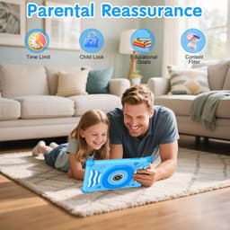 SnelShoppen - Kids Tablet 7 Inch Android 15 - Penta Core 6GB RAM 32GB ROM - Dubbele Camera - 2.4G+5G WiFi6 - Uitbreidbaar tot 128GB - Onderwijs Apps - — thumbnail 3