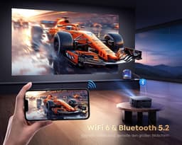 SnelShoppen - 4K Beamer met Google TV, 1200 ANSI, Autofocus, Trapeziumcorrectie, Outdoor Beamer voor 300 Inch Beeld, WiFi6, Bluetooth, Spraakbediening — thumbnail 3