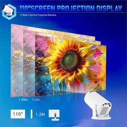 SnelShoppen - Miniprojector 4K Draagbare Projector met Android 14, WiFi 6, Bluetooth 5.4, 130'' Scherm, 180 Graden Rotatie, Automatische Keystone - Th — thumbnail 3