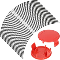 SnelShoppen - 32 Stuks Grasmaaier Trimmerdraad - Extra Sterke Draad - 37 cm Lengte - Ø 3,5 mm - Inclusief 2 Spoelafdekkingen - Geschikt voor Tuin en G — thumbnail 1