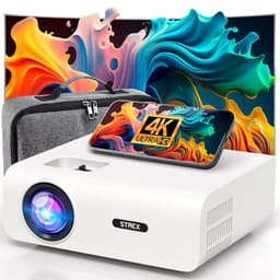 SnelShoppen - Mini Beamer 1080P Full HD - Draadloos Streamen - 15000 Lumen - Inclusief Projectiescherm en Tas - WiFi en Bluetooth - Perfect voor Feest — thumbnail 1