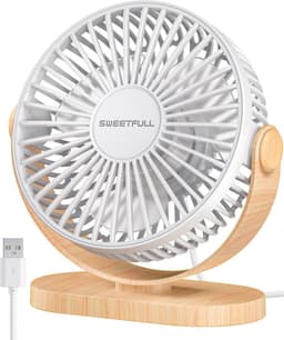 Solvix tafel ventilator geluidloos - Mini Tafelventilator - Plastic - Stil en Lichtgewicht - 3 Snelheden - Voor Thuis, Kantoor en Buiten — thumbnail 1