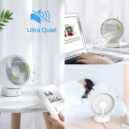 Tafelventilator, USB-ventilator, miniventilator, klein, stil, traploze snelheid, 20° aanpassing, USB-bureauventilator, laag geluidsniveau, USB-ventilator, gemakkelijk mee te nemen, voor kantoor, thuis — thumbnail 5
