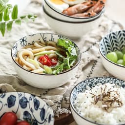 Dailygoods - Japanse Keramische Rijstkommen Set van 6 - Magnetron Veilig — thumbnail 3