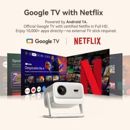 SnelShoppen - Vali 1 Pro Smart Beamer met Google TV, 4K Support, 1080P FHD, 900 ANSI Lumen, MEMC Gaming, Autofocus & Keystone, HDR10 Dolby Audio, HDMI — thumbnail 5