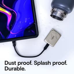 Draagbare Externe SSD - Snelle Opslag - Bestanden Overzetten - Water en Stofbestendig - 1TB - Lichtgoud — thumbnail 4