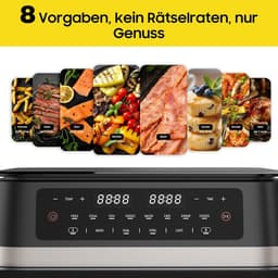Heteluchtfriteuse Dubbele Zone - Airfryer met 2 kamers - Gezond Frituren - Flexibele Capaciteit - 11 Liter - Zwart — thumbnail 4