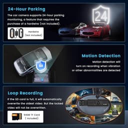 Dashcam met WiFi - Autocamera Rijcamera - Veilig Rijden - Dubbele Camera Opname - 3.16 Inch Scherm - Zwart — thumbnail 4