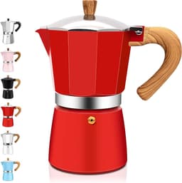 6 Cup Aluminum Espresso Stovetop Moka Pot Express Coffee Maker Percolator Italian Classic Mocha Coffee Machine for Italian and Cuban Cafe Brewing for Home & Camping 300ml 10oz — thumbnail 1