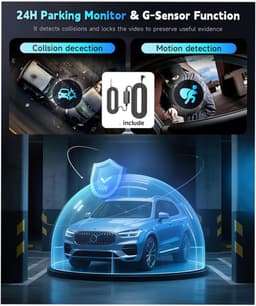 KZQ Dashcam 4K voor en achter met dubbele camera WiFi GPS WDR nachtzicht zwaartekrachtsensor en app-bediening voor auto — thumbnail 3