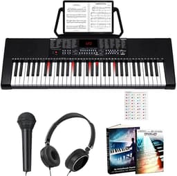 Finesse Keyboard Piano - Lichtgevende Toetsen - Accessoires - 61 Keys - Digitale Piano - Elektrische Piano - Kind — thumbnail 1