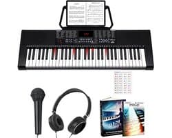 Finesse Keyboard Piano - Lichtgevende Toetsen - Accessoires - 61 Keys - Digitale Piano - Elektrische Piano - Kind