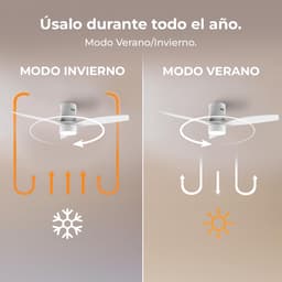 Plafondventilator met LED - stille DC motor - afstandsbediening - zomer-/winterfunctie - Ø132 cm - 40W - 6 snelheden — thumbnail 4