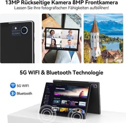 SnelShoppen - 10 Inch Tablet met 16GB RAM, 128GB ROM en 1TB TF Geheugen - Ideaal voor Entertainment, Werk en Onderwijs - Snelle Prestaties en Groot Sc — thumbnail 4