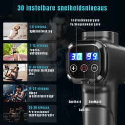 QORA® Massage Gun Professioneel - Massage Gun - Zwart - 15cm x 10cm x 7cm — thumbnail 3