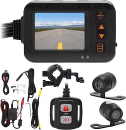 Motorfiets Dashcam - Rijrecorder DVR - Veilige Rit - Dubbele HD-lens - 2 Inch Scherm - Zwart — thumbnail 1