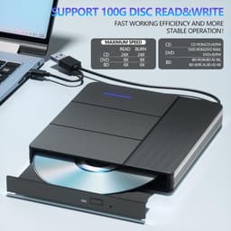 Externe Blu-ray Drive - Optische drive - Bestanden Overzetten - 7-in-1 Functies - 100-150G - Zwart — thumbnail 2