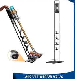 Stofzuiger Opbergstandaard - Stofzuigerhouder Accessoires - Schoonmaak Organiseren - Robuuste Metalen Constructie - 1265 cm Hoog - Zwart — thumbnail 5