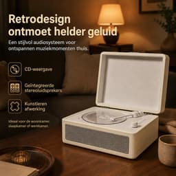 Gloovon® - Bluetooth CD Speler - Draagbare - Discman - Ondersteuning voor CD/Bluetooth/MicroSD-kaart/USB/AUX - Ingebouwde speaker - Wit — thumbnail 2