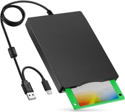 Externe USB diskdrive - Floppy drive - Oude data lezen - Plug and Play - 144MB - Zwart — thumbnail 1