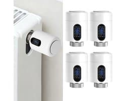 Radiator Thermostaat WiFi – Raamdetectie, Vorstbeveiliging en Kinderslot – Wit – 4-pack