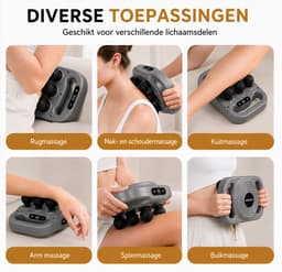 Massage Gun Fascia - Deep Tissue - 6 Koppen - 20 snelheidsniveau's - Grijs — thumbnail 3